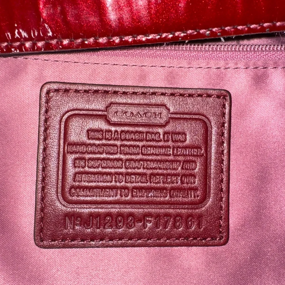 COACH CHELSEA Wine Red Patent Leather Ashley Hobo Shoulder Bag Purse #17861 EUC - Picture 15 of 17